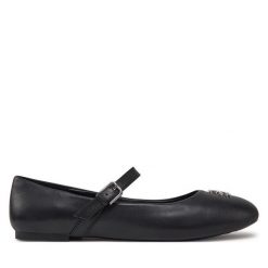 Baleriny KARL LAGERFELD. Czarne baleriny damskie Karl Lagerfeld, bez wzorów, bez obcasa. Za 449.99 zł.