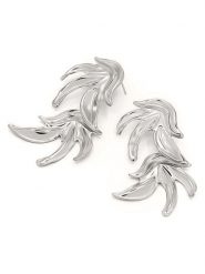 MOODE Kolczyki-wkrętki "Emiliana" rozmiar: onesize. Szare kolczyki damskie MOODE, ze stali. Za 43.99 zł.