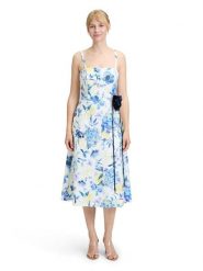 Vera Mont Sukienka w kolorze kremowo-błękitnym rozmiar: 40. Brązowe sukienki damskie Vera Mont, z aplikacjami, bez kołnierzyka, bez ramiączek, midi, rozkloszowane. Za 304.99 zł.