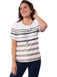 WITT WEIDEN Koszulka w kolorze biało-brązowym rozmiar: 52. Białe bluzki damskie WITT WEIDEN, bez wzorów, bez kołnierzyka, bez ramiączek. Za 39.99 zł.