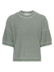 MOSS COPENHAGEN Sweter "Catina" w kolorze zielono-białym rozmiar: M/L. Zielone swetry klasyczne damskie MOSS COPENHAGEN, l, bez kołnierzyka. Za 157.73 zł.
