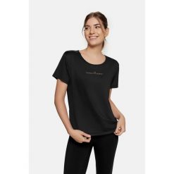 Bluzka sportowa na krótki rękaw Fog Cardiobunny. Czarne bluzki sportowe damskie Cardio Bunny, m, bez wzorów, bez ramiączek. Za 49.99 zł.