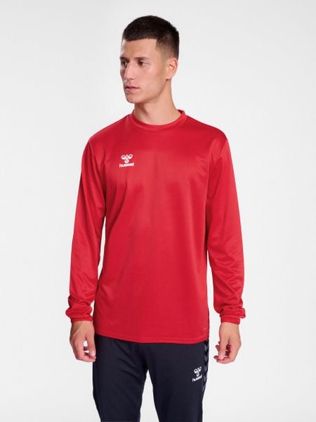Bluza hmlESSENTIAL SWEATSHIRT. Czerwone bluzy sportowe damskie HUMMEL, xl, bez wzorów, z materiału, bez ramiączek, długie, bez kaptura. Za 149.50 zł.