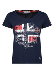 Geographical Norway Koszulka "Jarry" w kolorze granatowym rozmiar: XXL. Niebieskie bluzki damskie Geographical Norway, xxl, bez wzorów, z bawełny, bez kołnierzyka. Za 32.90 zł.