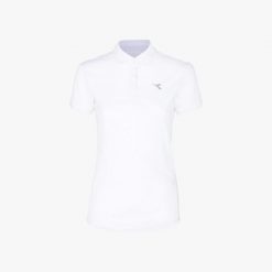 Koszulka damska DIADORA L. POLO COURT. Białe bluzki sportowe damskie Diadora, l, bez wzorów, bez ramiączek. Za 49.99 zł.