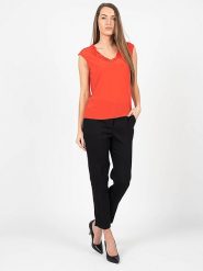 Pinko Top "Abbuffato 1" | 1G1623 Y6ZV | Abbuffato 1 | Kobieta | Czerwony. Czerwone topy damskie Pinko, bez wzorów, z tkaniny, bez kołnierzyka. W wyprzedaży za 179.00 zł.