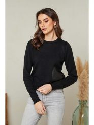 Soft Cashmere Sweter w kolorze czarnym rozmiar: 38/40. Czarne swetry klasyczne damskie Soft Cashmere, bez kołnierzyka. Za 101.47 zł.