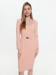 Pinko Sukienka koktajlowa Mendosa 100559 7624 Różowy Regular Fit. Czerwone sukienki damskie Pinko, bez wzorów, z syntetyku, wizytowe, bez kołnierzyka, bez ramiączek. Za 779.99 zł.