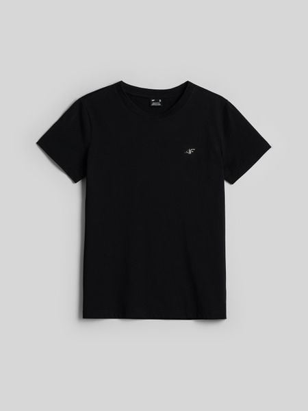 4F T-shirt regular gładki damski - czarny XL. Czarne t-shirty damskie 4f, uniwersalny, bez wzorów, z bawełny, bez kołnierzyka. Za 49.99 zł.