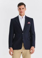 PAKO LORENTE - Wełniana marynarka w kolorze granatowym. Marynarki męskie Pako Lorente, bez wzorów, z wełny. Za 999.99 zł.