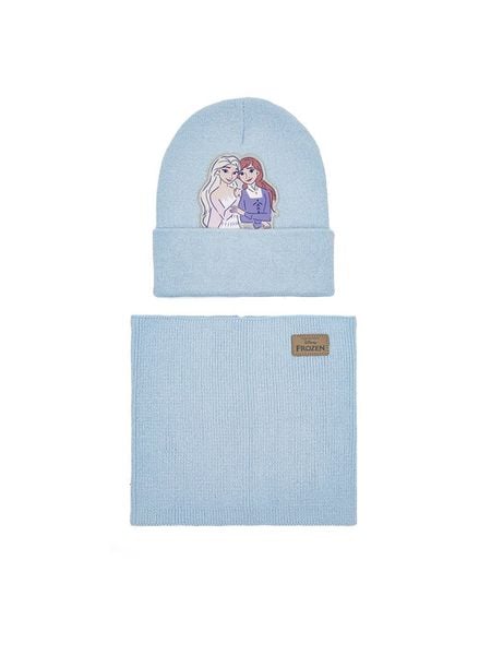Frozen Komplet czapka i komin ACCCS-AW24-244DFR Niebieski. Niebieskie czapki dziecięce Frozen, z bawełny, bez ramiączek. Za 59.99 zł.