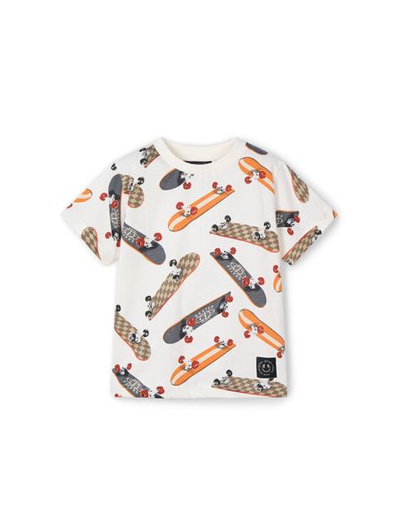 Mayoral T-Shirt 3038 Écru Regular Fit. T-shirty chłopięce Mayoral, bez wzorów, z bawełny, bez ramiączek. Za 49.99 zł.