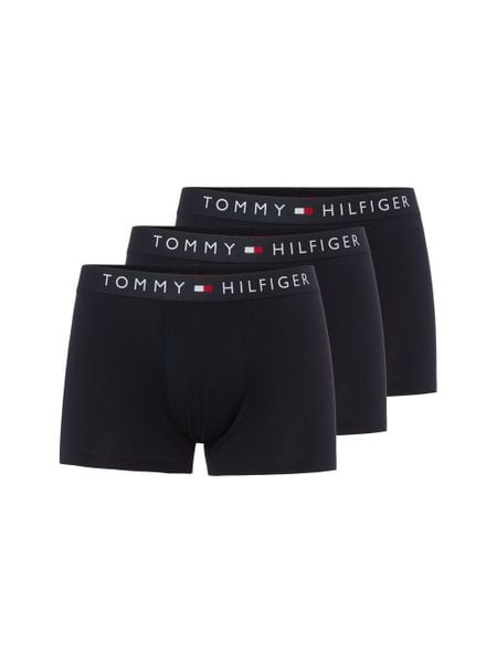 Tommy Hilfiger Bokserki w 3-paku Mężczyźni Dżersej niebieski, S. Niebieskie bokserki męskie Tommy Hilfiger, bez wzorów, z dżerseju. Za 189.95 zł.