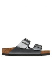 Birkenstock Klapki Arizona 1029224 Szary. Szare klapki damskie Birkenstock, bez wzorów, ze skóry, bez obcasa. Za 329.99 zł.