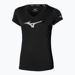 Koszulka do biegania damska Mizuno Core RB Tee. Czarne t-shirty damskie Mizuno, s, bez wzorów, z materiału, bez kołnierzyka. Za 87.99 zł.