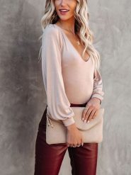 LA Angels Bluzka w kolorze kremowym rozmiar: S. Brązowe bluzki damskie LA Angels, s, bez wzorów, bez kołnierzyka, bez ramiączek. Za 157.35 zł.