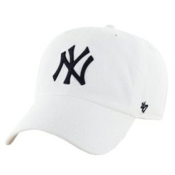 Czapka z daszkiem męska New York Yankees MLB Clean Up Cap. Białe czapki męskie 47 Brand, bez wzorów, z bawełny. Za 161.00 zł.