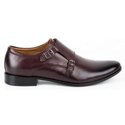 Lukas Skórzane buty wizytowe Monki 287LU wiśnia czerwone. Czerwone buty wizytowe męskie z jeansu, bez zapięcia. Za 367.89 zł.