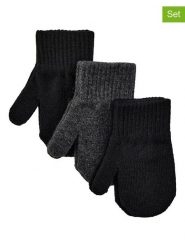 Mikk-line Rękawiczki (3 pary) w kolorze czarnym i antracytowym rozmiar: 92-104. Czarne rękawiczki dziecięce Mikk-line, prążkowane, bez ramiączek. Za 83.03 zł.