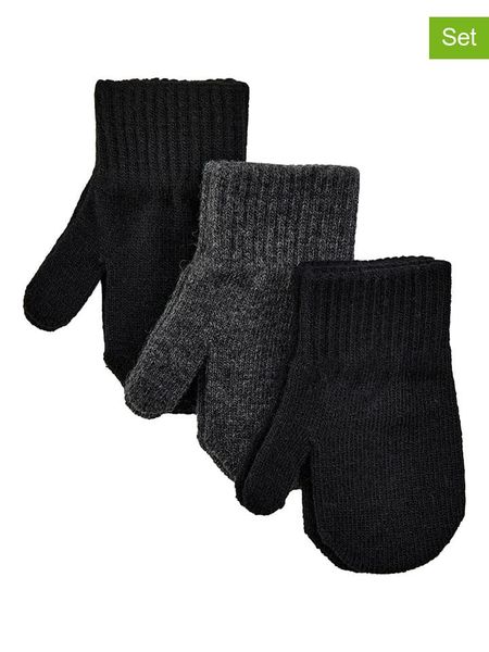 Mikk-line Rękawiczki (3 pary) w kolorze czarnym i antracytowym rozmiar: 92-104. Czarne rękawiczki dziecięce Mikk-line, prążkowane, bez ramiączek. Za 83.03 zł.