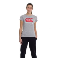 Koszulka z logo dla kobiet Canterbury. Szare t-shirty damskie CANTERBURY, l, bez wzorów, bez kołnierzyka. Za 213.00 zł.