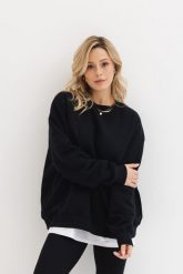 BLUZA BIG SISTER CZARNA One size - Flawless. Czarne bluzy bez kaptura damskie Flawless, z bawełny. Za 327.00 zł.
