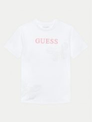 Guess T-Shirt J4GI20 K8HM4 Biały Regular Fit. Białe koszulki dziewczęce Guess, z aplikacjami, z bawełny, bez ramiączek. Za 149.99 zł.