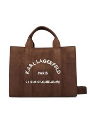 KARL LAGERFELD Torebka B4W30373 Brązowy ciemny. Brązowe torebki klasyczne damskie Karl Lagerfeld, bez wzorów, z materiału, bez dodatków. Za 849.99 zł.