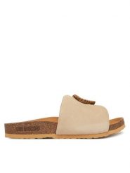 LOVE MOSCHINO Klapki JA28363G0OIG5104 Beżowy. Brązowe klapki damskie Love Moschino, bez wzorów, ze skóry, bez obcasa. Za 939.99 zł.