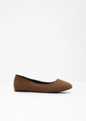Baleriny. Brązowe baleriny damskie bonprix, bez wzorów, bez obcasa. Za 62.99 zł.