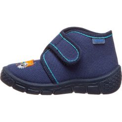 Kapcie w kolorze niebieskim. Niebieskie buciki dla niemowląt Lamino Shoes, bez zapięcia. W wyprzedaży za 42.95 zł.