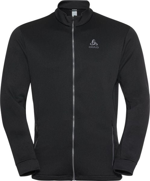 Bluza narciarska męska rozpinana z półgolfem Odlo BERRA. Czarne bluzy sportowe męskie Odlo, bez wzorów, z elastanu, sportowe, bez kołnierzyka, bez ramiączek. Za 393.50 zł.