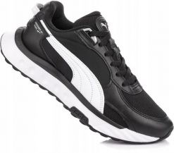 Buty sportowe męskie Puma Wild Rider Route sneakersy. Czarne buty sportowe na co dzień męskie Puma, z materiału, bez zapięcia, trekkingowe. Za 249.00 zł.