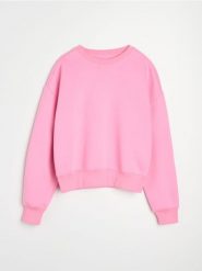 Dresowa bluza crewneck basic - różowy. Czerwone bluzy bez kaptura damskie Sinsay, l, z dresówki. Za 35.99 zł.