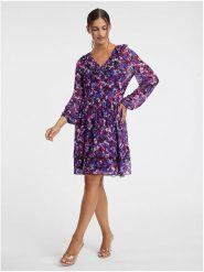 Orsay Sukienka w kolorze niebiesko-różowo-czarnym rozmiar: 40. Czarne sukienki damskie ORSAY, na co dzień, bez wzorów, bez kołnierzyka, bez ramiączek, midi, proste. Za 70.08 zł.