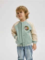 Bawełniana bluza bomber - miętowy. Zielone bluzy i bluzki niemowlęce Reserved, bez wzorów, z bawełny, bez ramiączek, bez kaptura. W wyprzedaży za 55.99 zł.