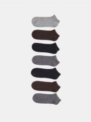 Skarpetki stopki 7 pack - szary. Szare skarpetki męskie Sinsay, bez wzorów. Za 19.99 zł.