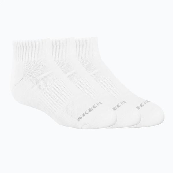 Skarpety SKECHERS Terry Qtr Crew 1/2. Białe skarpetki damskie Skechers, bez wzorów, z bawełny. Za 58.99 zł.