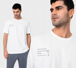 T-SHIRT MĘSKI 4F KOSZULKA SPORTOWA BAWEŁNIANA TTSHM298. Białe t-shirty sportowe męskie 4f, m, z bawełny, bez ramiączek, na fitness i siłownię. Za 117.00 zł.