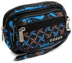 Saszetka na pasek do spodni Loren czarna S02-600D-1. Czarne paski męskie Loren, z tkaniny. Za 9.80 zł.