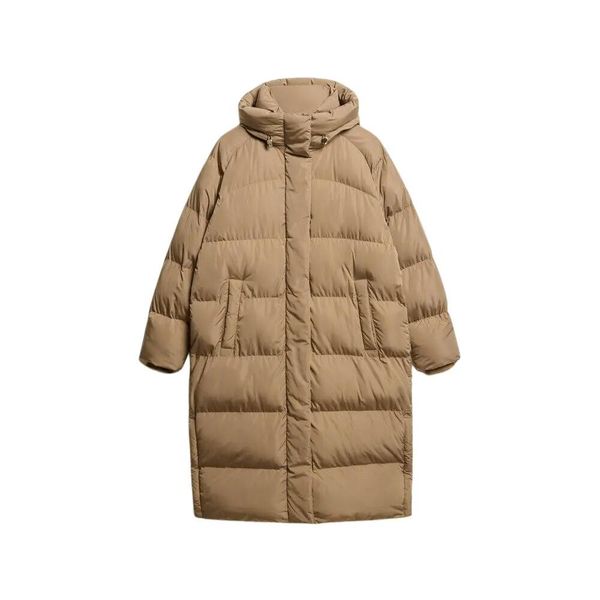 Damska długa kurtka z kapturem Superdry. Brązowe kurtki damskie Superdry., na zimę, bez wzorów, z puchu, z kapturem. W wyprzedaży za 792.25 zł.