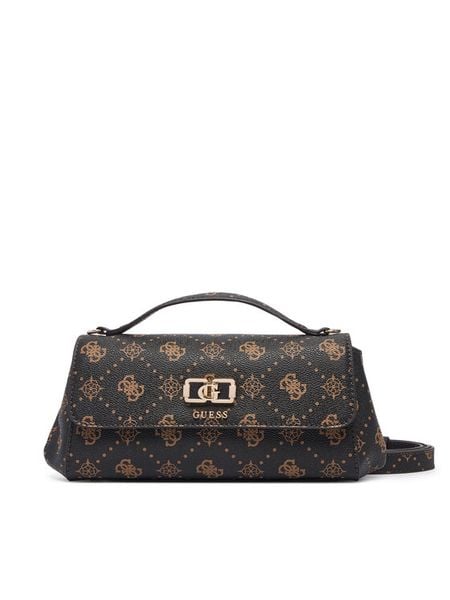 Guess Torebka Emelie Logo HWGP99 28190 Brązowy ciemny. Brązowe torebki klasyczne damskie Guess, z aplikacjami, ze skóry, bez dodatków. Za 584.99 zł.