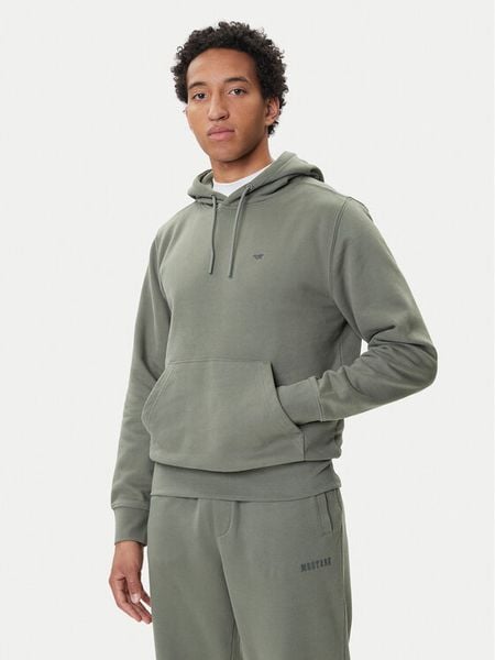 Mustang Bluza Bronson 1016966 Zielony Regular Fit. Zielone bluzy bez kaptura męskie Mustang, m, z bawełny. Za 219.99 zł.