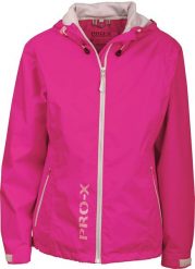 Damska kurtka wodoodporna Pro-X Elements Flash. Czarne kurtki damskie PRO-X ELEMENTS, bez wzorów, z materiału, z kapturem. Za 333.50 zł.