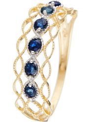 OR ÉCLAT Złoty pierścionek "Pianosa" z szafirami rozmiar: 60. Niebieskie pierścionki damskie Or Éclat, z szafirem, złote. Za 804.99 zł.