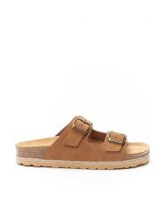Mandel Klapki "Alberto" w kolorze jasnobrązowym rozmiar: 38. Brązowe klapki damskie Mandel, bez wzorów, z materiału, bez obcasa. Za 154.79 zł.