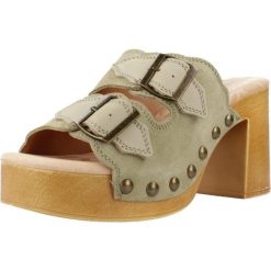 Sandały MTNG 53631M Zielony. Zielone sandały damskie MTNG, bez wzorów, ze skóry, bez obcasa. Za 177.99 zł.