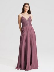 Hey Kyla Sukienka wieczorowa 5AC105HK Fioletowy Regular Fit. Fioletowe sukienki damskie Hey Kyla, bez wzorów, z syntetyku, wizytowe, bez kołnierzyka, bez ramiączek. Za 509.99 zł.