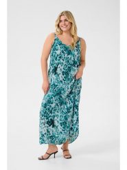 KAFFE curve Sukienka w kolorze turkusowym rozmiar: 54. Niebieskie sukienki damskie KAFFE curve, bez wzorów, z wiskozy, bez kołnierzyka, bez ramiączek, maxi. Za 86.99 zł.