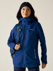 Regatta Kurtka przeciwdeszczowa "Hamara IV" w kolorze granatowym rozmiar: 42. Niebieskie kurtki przeciwdeszczowe damskie Regatta, m, bez kaptura. Za 172.08 zł.